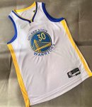 NBA 30 Curry Warriors authentique Maillot blanc avec Diamond nike logo and 75th nba logo